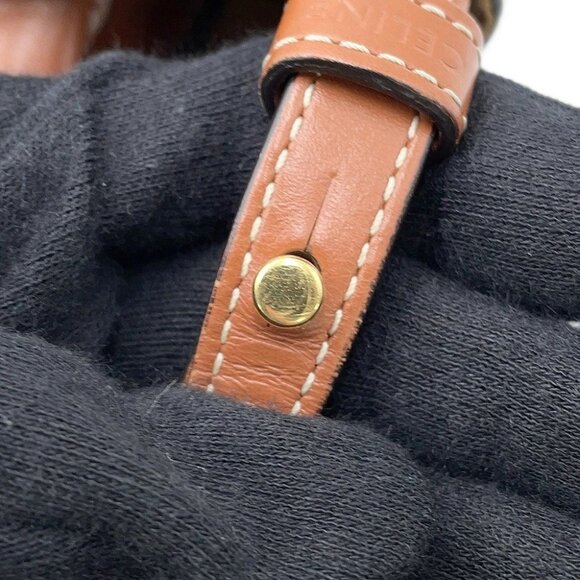 CELINE Triomphe Vertical Cabas Size Mini PVC/Leather Tan 194372 - Picture 15 of 16